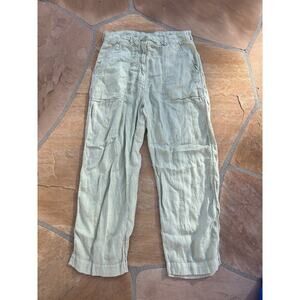 Zara Women’s Cargo Pants Green Lightweight Wide Leg Size Large